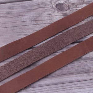 1 &quot;dunklen Kaffee Lederriemen, langer Lederstreifen, Geldbörse Gurt Leder für Gürtel, Rindsleder, Leder für Taschengurte, echte Lederzubehör