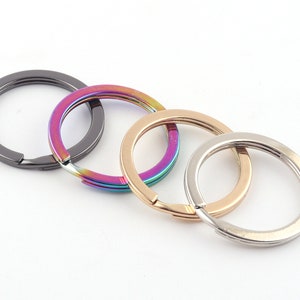 1&quot;(25 mm)Round Flat Split Rings key rings Rainbow/silver/gunmetal /gold Key chain ring split jump ring for key fob  hardware link connects