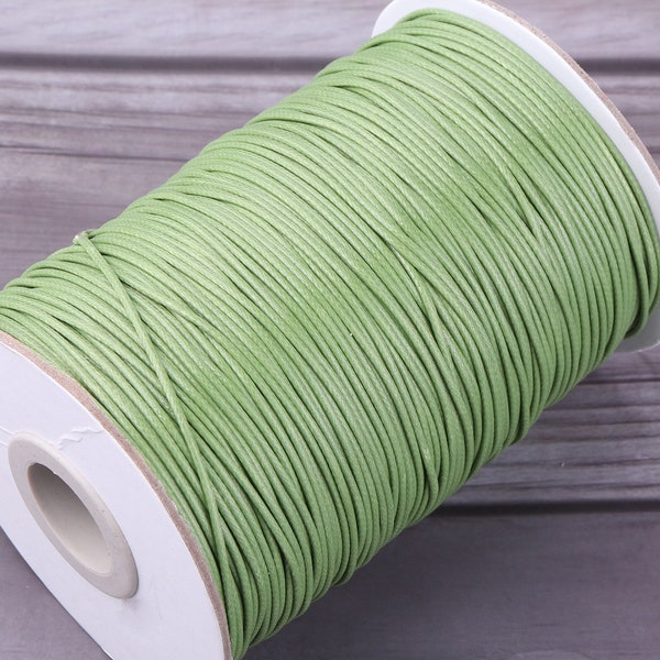 Cordon de polyester ciré coréen vert environnemental, ficelle de cire de Corée de 1 mm, fil de polyester ciré, fabrication de collier de bracelet, cordon de cuir