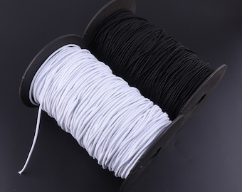 1.5 mm Round Elastic Cord,Elastic band,stretch cord,Sewing Thread,elastic string hair tie elastic tape Soft Stretch drawstring band for mask