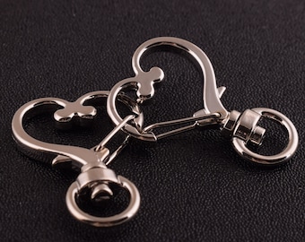 6 pcs  35 mm Silver Swivel hook,Lobster claw-Swivel snap hook.Love swivel hook,Heart-shaped Trigger snap hooks,Lobster hook,Swivel clip