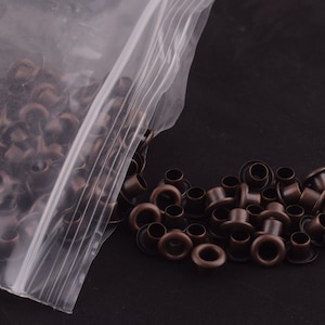 100 st 6*3 mm (YD * ID) antikkoppar öljetter, öljetter, hål, runda öljetter, små öljetter, små öljetter, mässingsöljetter, öljetter för läderhantverk