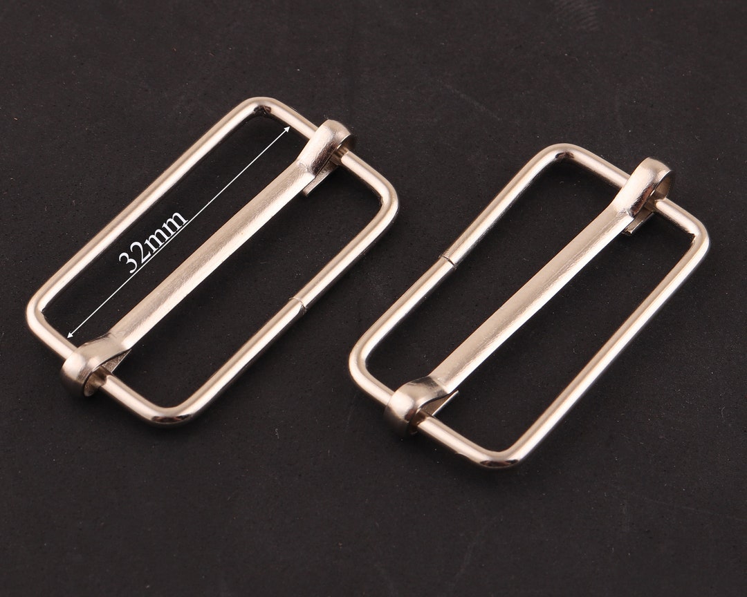 1 1/4 Inch 32mm Silver Metal Slide Buckle Rectangle Adjustable Strap Buckles Handbag Purse