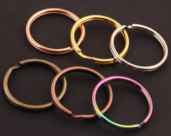 50pcs 22 mm silver,gold,Rainbow Split Rings,Jump Rings Double Loops Bulk Jump Rings Split Ring Double Loop Rings key ring Findings for diy