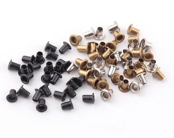 Antique Brass Eyelet Grommets Kit With Washers - 100 Pieces, 5mm (Bronze), For Leather, Fabric, DIY Repair
