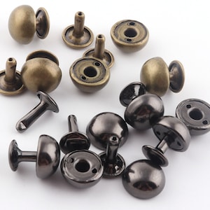 12*11 mm Gunmetal and bronze Flat Round Rapid Rivet Stud,Rivets and Studs for Handbags/Screwed Studs/ Button For Diy Purse/ Belt/strap Stud