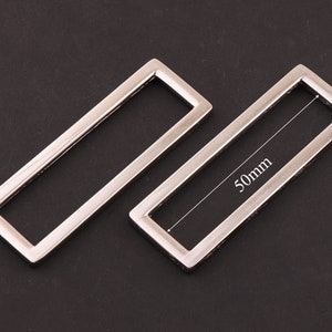 2 inch (50mm）silver Rectangle Rings Metal Rectangle Ring Belt Buckle Purse ring adjuster buckle Strap Ring for diy leather craft Accessories