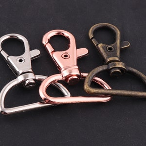 1 inch swivel hooks claw,Swivel Clasp,Key Clip Lobster Clasp Snap Clip Hook,Key Ring,Split Rings-Silver,Bronze,rose gold Lanyard Clips clasp