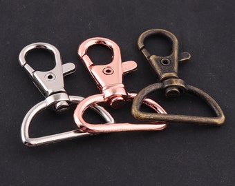 1 inch swivel hooks claw,Swivel Clasp,Key Clip Lobster Clasp Snap Clip Hook,Key Ring,Split Rings-Silver,Bronze,rose gold Lanyard Clips clasp