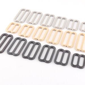 Flat Metal Slide Buckle Triglide Strap buckle-Triglide Rectangle Ring Keeper Purse Purse Buckles Bag Luggage adjuster Buckles Belt Collar