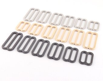 Hebilla deslizante de metal plana Hebilla de correa Triglide-Anillo rectangular Triglide Monedero Monedero Hebillas Bolsa Ajustador de equipaje Hebillas Collar de cinturón