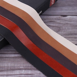 Correa de cuero de 3/4 de pulgada, correas de cuero largas, cuero para cinturón, tiras de cuero planas de cuero genuino, cuero para correa de bolso, correa de reloj, cordón de cuero