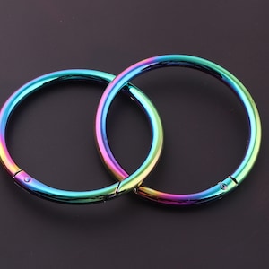 61mm Rainbow Spring gate ring metal o ring spring ring clasp Push gate snap hooks,purse O ring Round Ring spring hook carabiner hook for bag