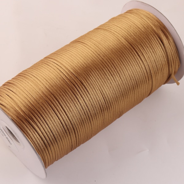 2MM brown color Nylon Satin Chinese Knot Silky Macrame Beading Cord Braided Kumihimo diy Jewelry Making Satin Cord  String Thread Jewelry