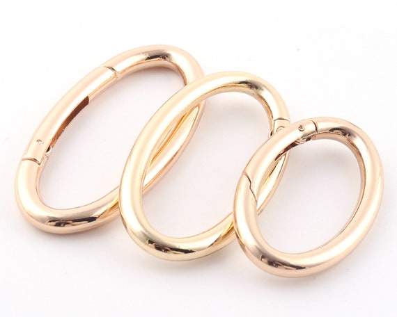 Fermoirs en métal à ressort ovale en or de 2 et 54 mm, fermoir à ressort,  anneau à ressort, fermoir à ressort, mousquetons, anneau de porte ovale,  boucle à ressort -  France