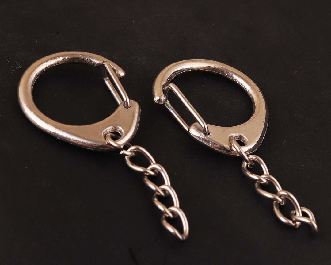 1651mm Swivel Clasp Keychain Push Gate Clasp Silver Keychain With