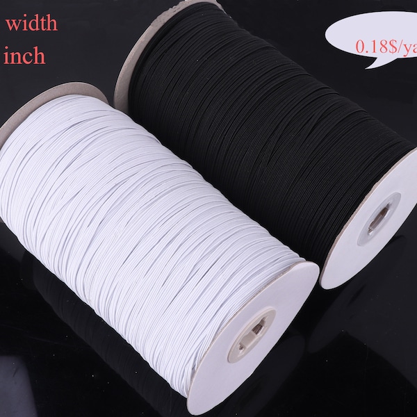 3mm Flat Elastic Bands Smooth Finish Sewing Thread,1/8" Elastic Cord Spool,elastic rope and tape,for Knitting,Mask,Jewelry Making,Clothing