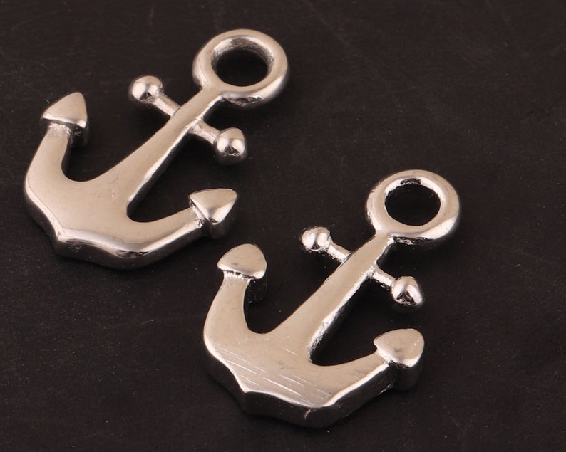 4mm stainless steel Silver Anchor Pendant,Large Clasp,Leather Bracelet Clasp,bright mariner anchor hook charm diy cord leather bracelet