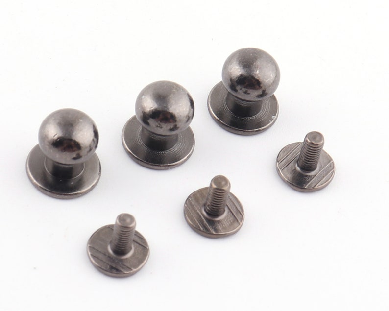 Gunmetal Round Ball Head Screw Rivets Stud Screw Back Nipple Etsy