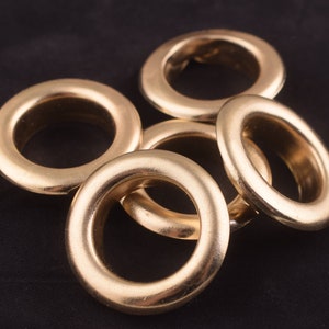100pcs 22*14mm(OD * ID ) light gold Round Eyelets Hole Grommets Metal Eyelets large Eyelets with Washer Brass Grommet Eyelets for dog collar