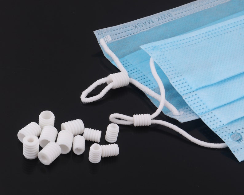White Elastic Cord Lock Adjuster6mm Face Mask Rope Silicone Etsy
