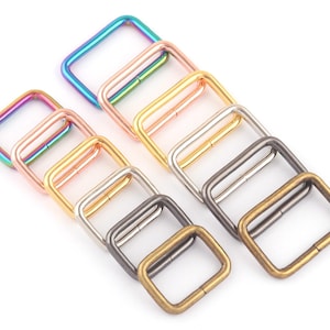 20/25mm Rainbow Metal rectangle buckle Adjustable Slide Buckle dog collar Purse clasp belt Buckles Bag strap buckle webbing DIY hardware