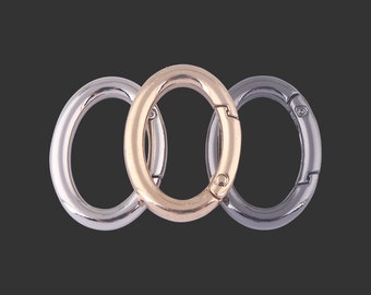28mm Light Gold Metal Oval Spring O Ring,Push Gate Ring Key Chain Snap Hook,Purse Strap Clasp Handbag Hardware Webbing Leather Craft Finding