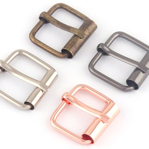 20mm Rose Gold Adjustable Belt Buckle Slide Bar Buckle,Metal Roll Rectangle Purse Buckle Hardware Bag Webbing Handbag Leather Accessories