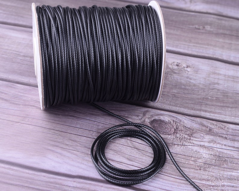 Black Korean Waxed Cord String Thread 2.0mm for Bracelet Cord | Etsy