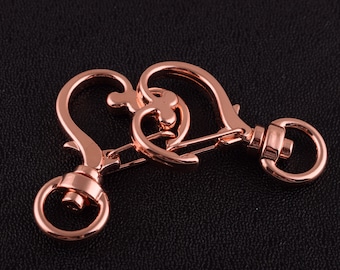 35 mm rose Gold Swivel hook,6 pcs Lobster claw-Swivel snap hook.Love swivel hook,Heart-shaped Trigger snap hooks,Lobster hook,Swivel clip
