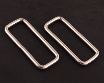 1 1/2 inch (38mm) zilveren rechthoek ring, rechthoekige draad lus/strap ringen metalen ringen portemonnee ring voor tas portemonnee handtas maken van hardware levering