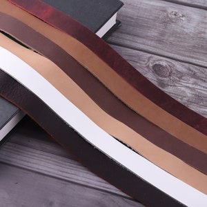3/4 inch wide Leather purse strap genuine long leather strip-Italian natural Leather,flat leather cord,diy leather bag straps for watchband