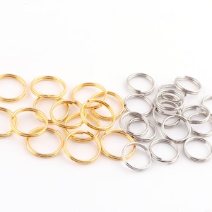 12mm Gold and 10mm silver Split Rings,Jump Rings Double Loops Bulk Jump Rings Split Ring Double Loop Rings key ring Finding Metal Split Ring