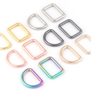 1"(25mm) Rainbow Metal Adjuster Slide Rectangle Buckles,D rings Dog Collar Purse Bag Leather Strap Buckle Handbag Webbing Hardware Supplies