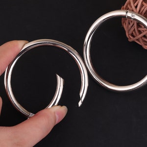 2 inch(50mm) silver Large spring gate ring clasp push gate o ring round gate ring spring ring Push Snap Hooks Large silver Snap Hook o rings