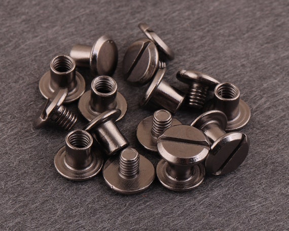 Gunmetal Screw Rivets 20 Sets 107 Mm Metal Button Screw Back Studs