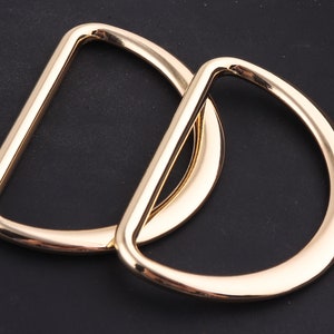 Gold metal D-ring-Purse Hardware Finding for Purse Ring,Clasps Hook Ring,Purse d ring 45 mm Strap d ring D Hooks Buckle Strap Adjuster ring
