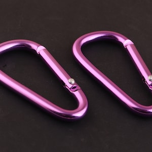Purple Carabiner D Buckle,38*25mm climbing Keychain Clip,key ring clasp,Spring Snap Key Chain Clip Hook Screw Gate Buckle,Outdoor Camping