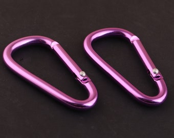 Purple Carabiner D Buckle,38*25mm climbing Keychain Clip,key ring clasp,Spring Snap Key Chain Clip Hook Screw Gate Buckle,Outdoor Camping