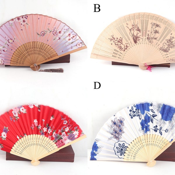 Red Hand Fans,wedding Fans Party favor Floral Flower fans Folding Fans,Hand Fan Favors,Chinese Folding Fans,Fan,Blossom Fan,diy Wedding Fan