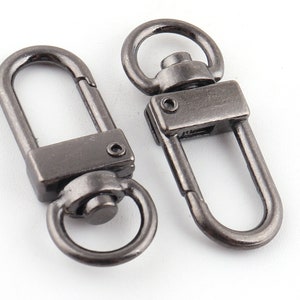 8mm Gunmetal Swivel Snap Hook,Strap Hook,Swivel Clasp Hook,push gate snap hook swivel hook purse clasp keychain Key fob hardware for Bags