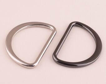 1 1/2 polegada (39mm) anel d de metal e prata trela sem costura d loop pulseira de couro deslizante cordão ajustador anel de salto para fivela de bolsa de couro