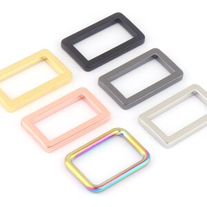 1&quot;(25mm) Rainbow Metal Adjuster Slide Buckles Rectangle Purse Buckle Bag Clasps Hardware Webbing Leather Craft Handbag Strap Buckle Supplies