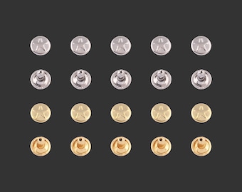 9mm Gold Metal Double Cap Star Rivet,Button Round Rapid Rivet,Rivet Studs for Purse Bags Handbags Shoes Belts Webbing Leather Craft DIY