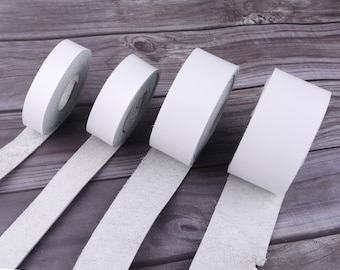 Natural Leather Strip White Belt-long leather straps,purse straps,3/4&quot;,1&quot;and 2&quot;wide Strap Blank for White handles,diy Bag Straps,watch strap