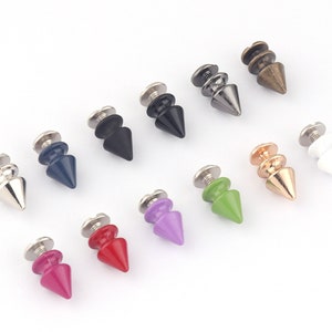 Black Metal Screw Punk Spikes Studs back with Screws,Leather Craft Screw Punk Stud Metal Screw Rivets Leather Jacket Belt Crafts Clothes DIY