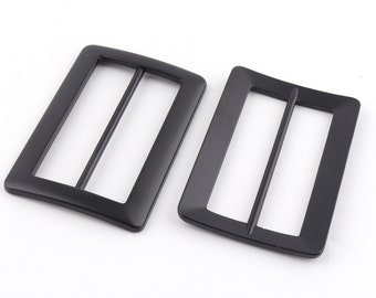 2inch(49 mm)Black Flat Metal Slide Buckle Triglide Strap Keeper Leather craft Bag Belt Adjuster Sliders-Adjustable Slide Belt Bag hardware