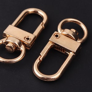 Light gold Swivel Clip Connectors,Purse Hook,Key Hook,Lobster Claw Clasp Snap Clips,3/8&quot;(9mm)Swivel lobster clasp Purse clasp purse hardware