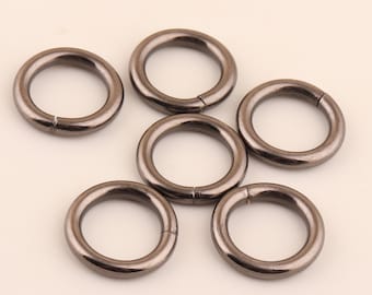 30pcs 13mm gunmetal O Ring Metal no soldado O Hebilla O anillos Correa Correa Hebilla Correas O Anillo Artesanía de cuero, monedero O Anillo Gargantilla Cierres de cinturón