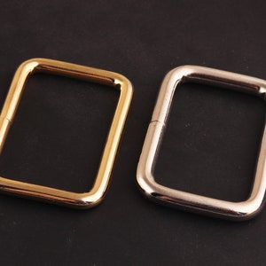 1 1/4 inch (32 mm)silver and gold rectangle ring,strap rings metal rectangle rings purse ring for bag Purse Handbag Making Hardware Supplies